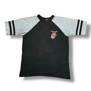 Vintage 80s The Rolling Stones 1981 Tour Tee Shirt Raglan Jersey USA Tongue XL